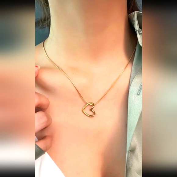 HEART NECKLACE 18K GOLD PLATE - Picture 8 of 8